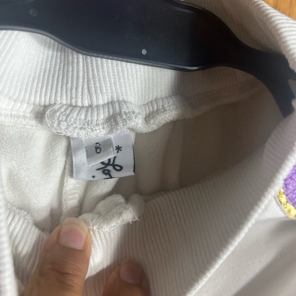 Lola + The Boys White Joggers with Colorful Smiley Faces - Picture 6 of 9